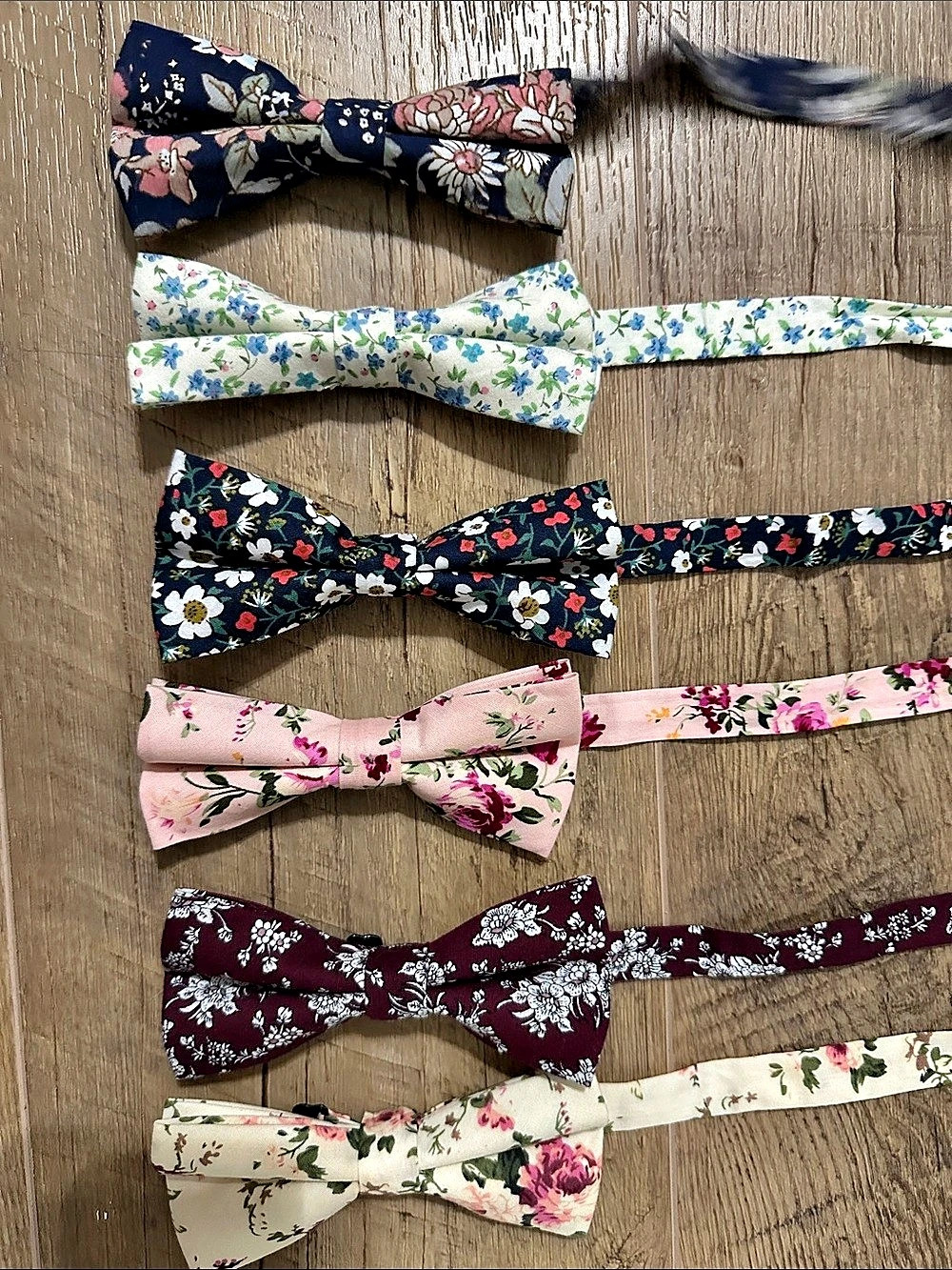Floral Bow Headband Set of 6 Blue & Pink Like New